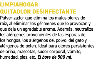 Limpiahogar quitaolor desinfectante﻿ ﻿Pulverizador que elimina los malos olores de ra z, al eliminar los g rmenes qu...