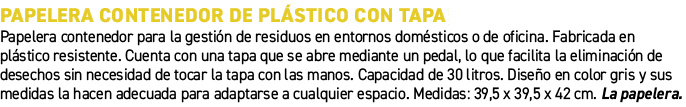 Papelera contenedor de pl stico con tapa﻿ ﻿Papelera contenedor para la gesti n de residuos en entornos dom sticos o ...