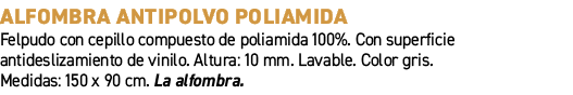 Alfombra antipolvo poliamida﻿ ﻿Felpudo con cepillo compuesto de poliamida 100%. Con superficie antideslizamiento de ...