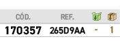 ﻿C D.,﻿REF.,￼,￼,﻿﻿﻿170357﻿,﻿﻿265D9AA﻿,﻿ ﻿,﻿1﻿
