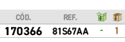 ﻿C D.,﻿REF.,￼,￼,﻿﻿﻿170366﻿,﻿﻿81S67AA﻿,﻿ ﻿,﻿1﻿