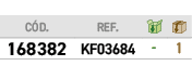 ﻿C D.,﻿REF.,￼,￼,﻿﻿﻿168382﻿,﻿﻿KF03684﻿,﻿ ﻿,﻿1﻿