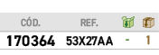 ﻿C D.,﻿REF.,￼,￼,﻿﻿﻿170364﻿,﻿﻿53X27AA﻿,﻿ ﻿,﻿1﻿