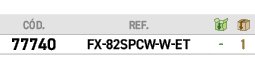 ﻿C D.,﻿REF.,￼,￼,﻿﻿77740﻿,﻿﻿FX 82SPCW W ET﻿,﻿ ﻿,﻿1﻿