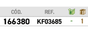 ﻿C D.,ref.,￼,￼,﻿﻿﻿166380﻿,﻿KF03685﻿,﻿ ﻿,﻿1﻿