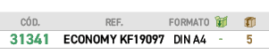 ﻿C D.,﻿REF.,﻿FORMATO,￼,￼,﻿﻿﻿31341﻿,﻿﻿ECONOMY KF19097﻿,﻿﻿DIN A4﻿,﻿ ﻿,﻿5﻿
