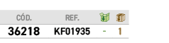 ﻿C D.,﻿REF.,￼,￼,﻿﻿36218﻿,﻿﻿KF01935﻿,﻿ ﻿,﻿1﻿