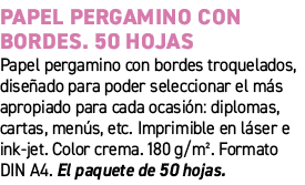Papel pergamino con bordes. 50 hojas﻿ ﻿Papel pergamino con bordes troquelados, dise ado para poder seleccionar el m ...