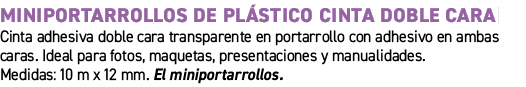 Miniportarrollos de pl stico cinta doble cara﻿ ﻿Cinta adhesiva doble cara transparente en portarrollo con adhesivo e...