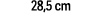 28,5 cm