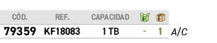 C D.,REF.,CAPACIDAD,￼,￼,﻿,﻿79359﻿,KF18083,﻿1 TB﻿,﻿ ﻿,﻿1﻿,﻿﻿A/C﻿