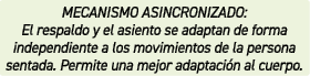 MECANISMO ASINCRONIZADO: El respaldo y el asiento se adaptan de forma independiente a los movimientos de la persona s...