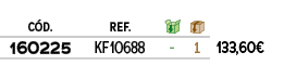 ﻿C D.,Ref.,￼,￼,﻿PVO,﻿﻿160225﻿,﻿KF10688,﻿ ﻿,﻿1﻿,﻿﻿133,60€﻿