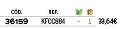 C D.,REF.,￼,￼,﻿,﻿36159﻿,KF00884,﻿ ﻿,﻿1﻿,﻿﻿33,64€﻿