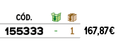 ﻿C D.,￼,￼,﻿PVO,﻿﻿﻿155333﻿,﻿ ﻿,﻿1﻿,﻿﻿167,87€﻿