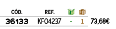 C D.,REF.,￼,￼,﻿,﻿36133﻿,KF04237,﻿ ﻿,﻿1﻿,﻿﻿73,68€﻿