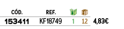﻿C D.,﻿REF.,￼,￼,﻿PVO,﻿﻿﻿153411﻿,﻿﻿KF18749﻿,﻿1﻿,﻿12﻿,﻿﻿4,83€﻿