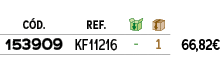 ﻿C D.,﻿REF.,￼,￼,﻿PVO,﻿﻿﻿153909﻿,﻿﻿KF11216﻿,﻿ ﻿,﻿1﻿,﻿﻿66,82€﻿