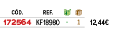﻿C D.,﻿REF.,￼,￼,﻿PVO,﻿﻿﻿172564﻿,﻿﻿KF18980﻿,﻿ ﻿,﻿1﻿,﻿﻿12,44€﻿