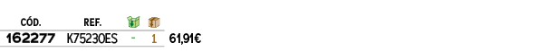 C D.,﻿REF.,￼,￼,﻿PVO,﻿162277﻿,﻿﻿K75230ES﻿,﻿ ﻿,﻿1﻿,﻿﻿61,91€﻿