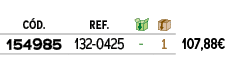 ﻿C D.,﻿REF.,￼,￼,﻿PVO,﻿﻿154985﻿,﻿﻿132 0425﻿,﻿ ﻿,﻿1﻿,﻿﻿107,88€﻿