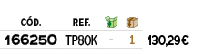 ﻿C D.,﻿REF.,￼,￼,﻿PVO,﻿﻿﻿166250﻿,﻿﻿TP80K﻿,﻿ ﻿,﻿1﻿,﻿﻿130,29€﻿