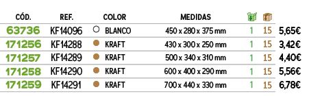 ﻿C D.,﻿REF.,,color,﻿Medidas,￼,￼,﻿PVO,﻿﻿63736﻿,﻿﻿KF14096﻿,●,﻿BLANCO﻿,﻿﻿450 x 280 x 375 mm﻿,﻿1﻿,﻿15﻿,﻿﻿5,65€﻿,﻿﻿﻿17125...