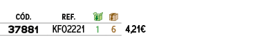 C D.,REF.,￼,￼,﻿,﻿37881﻿,﻿KF02221﻿,﻿1﻿,﻿6﻿,﻿﻿4,21€﻿