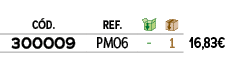 ﻿C D.,﻿REF.,￼,￼,﻿,﻿﻿﻿300009﻿,﻿﻿PM06﻿,﻿ ﻿,﻿1﻿,﻿﻿16,83€﻿