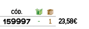 ﻿C D.,￼,￼,﻿PVO,﻿﻿﻿159997﻿,﻿ ﻿,﻿1﻿,﻿﻿23,58€﻿
