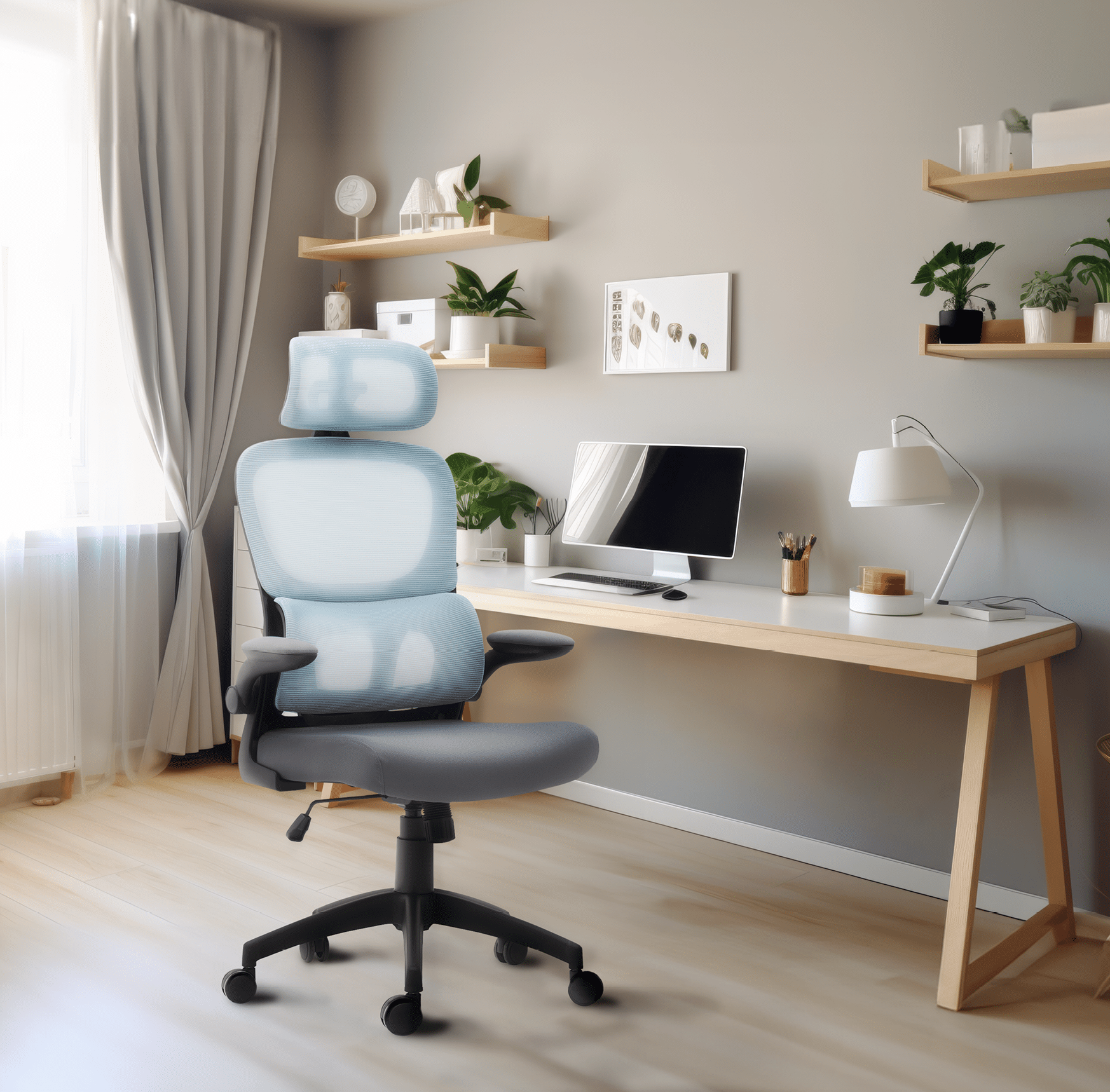 Inspiring office interior design Scandinavian style Home office featuring Natural light architecture. Generative AI AIG 31.