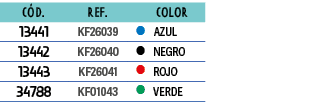 ﻿C D.,﻿REF., ,Color,﻿﻿13441﻿,﻿﻿KF26039﻿,●,﻿AZUL﻿,﻿﻿13442﻿,﻿﻿KF26040﻿,●,﻿NEGRO﻿,﻿﻿13443﻿,﻿﻿KF26041﻿,●,﻿ROJO﻿,﻿﻿34788﻿...
